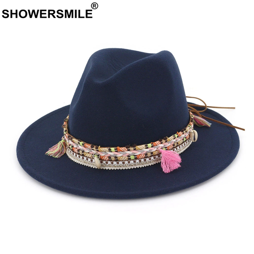 SHOWERSMILE Женская фетровая шерстяная шляпа армейского зеленого свиного пирога