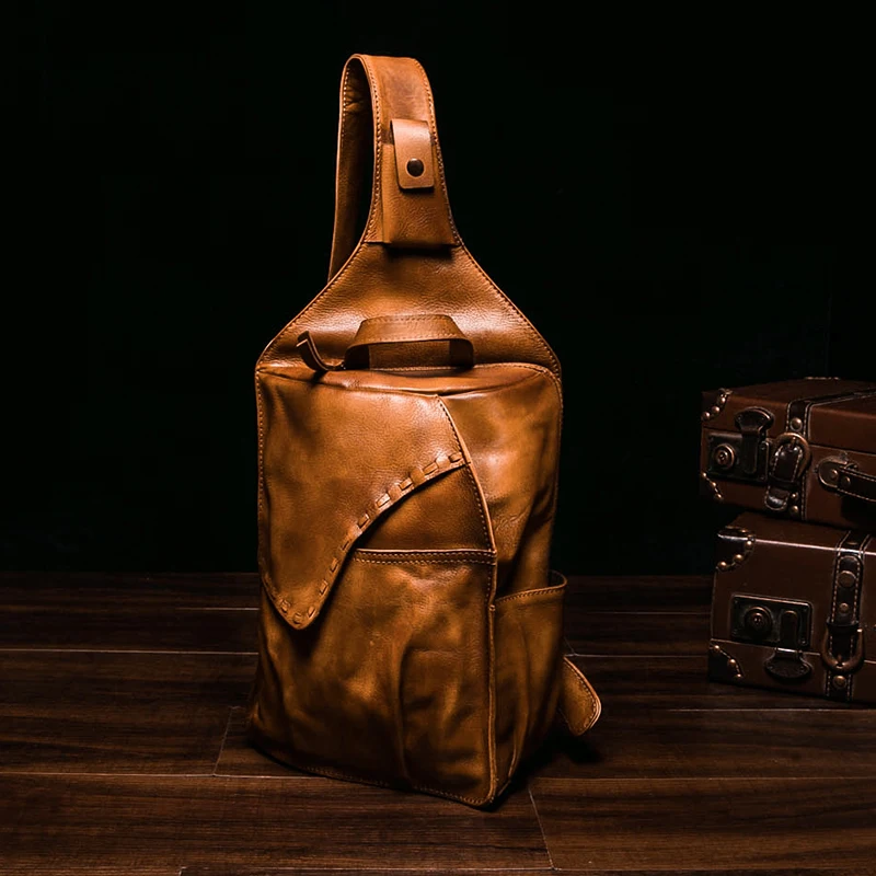 Винтажная сумка из натуральной кожи мужская bolsas слинг нагрудная для мужчин через