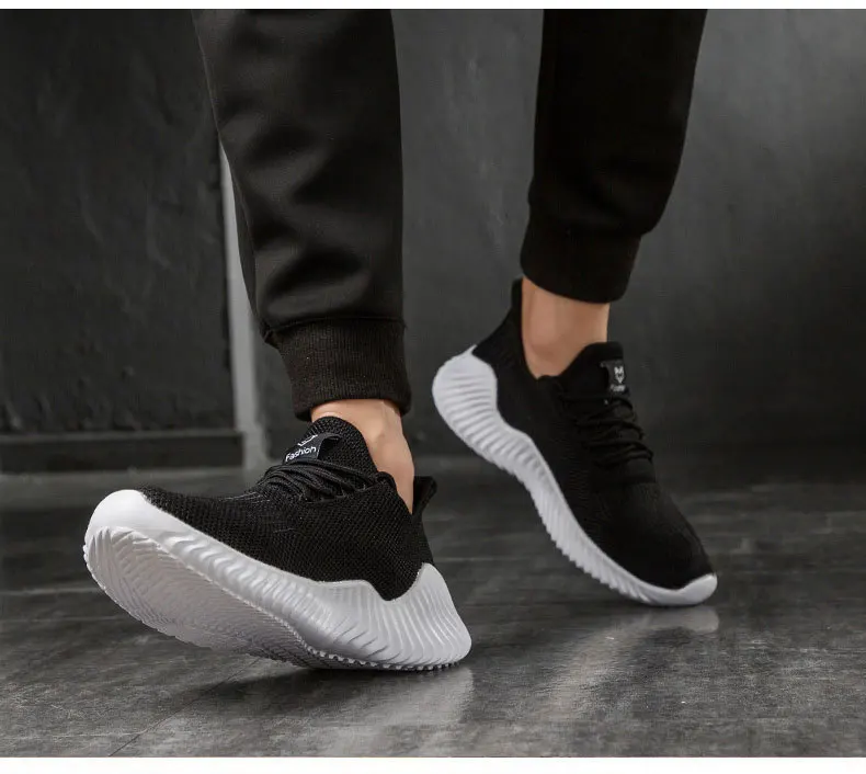 Мужские кроссовки Flyknit Дышащая повседневная мужская обувь Light Large Size Tennis Male Поддержка взрослых Dropshipping 39-47