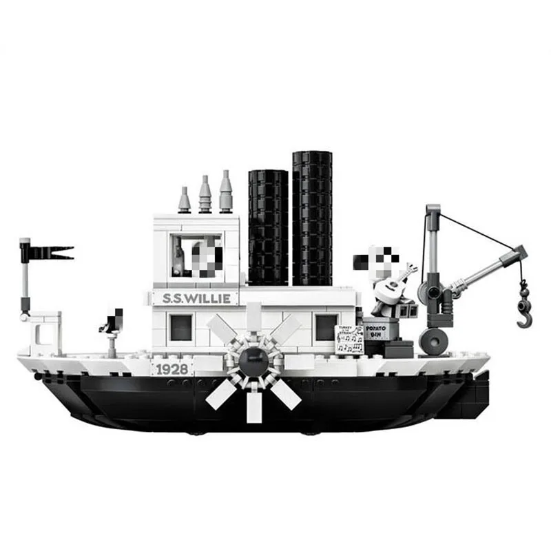 Günstig Heißer Verkauf Mickeied Steamboat Willie Set Modell Legoinglys 16062 21317 Baustein Ziegel Spielzeug Für Geschenke Kinder Weihnachten