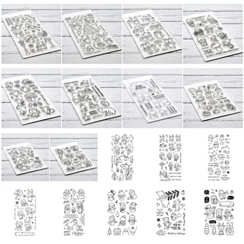 

Little Animals Christmas Bear Fairy Garden Beach Play Penguin Gnomes Transparent Clear Stamps for DIY Scrapbooking Cards Crafts