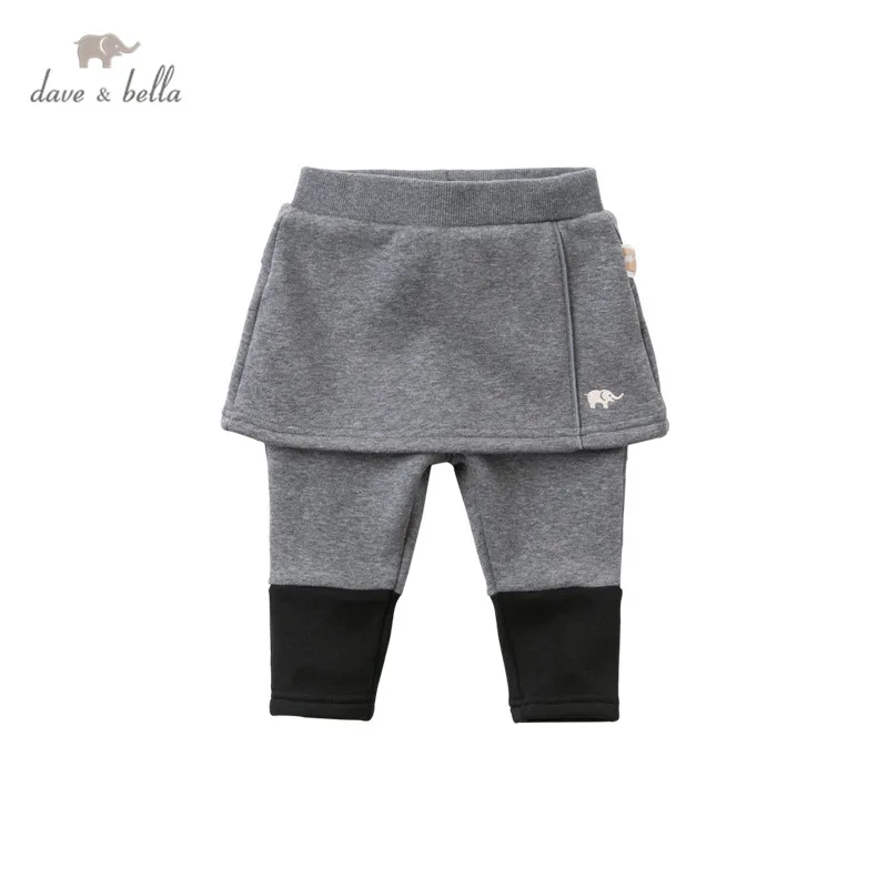 

DBJ15645 dave bella winter baby girls fashion patchwork pants children full length kids pants infant toddler trousers