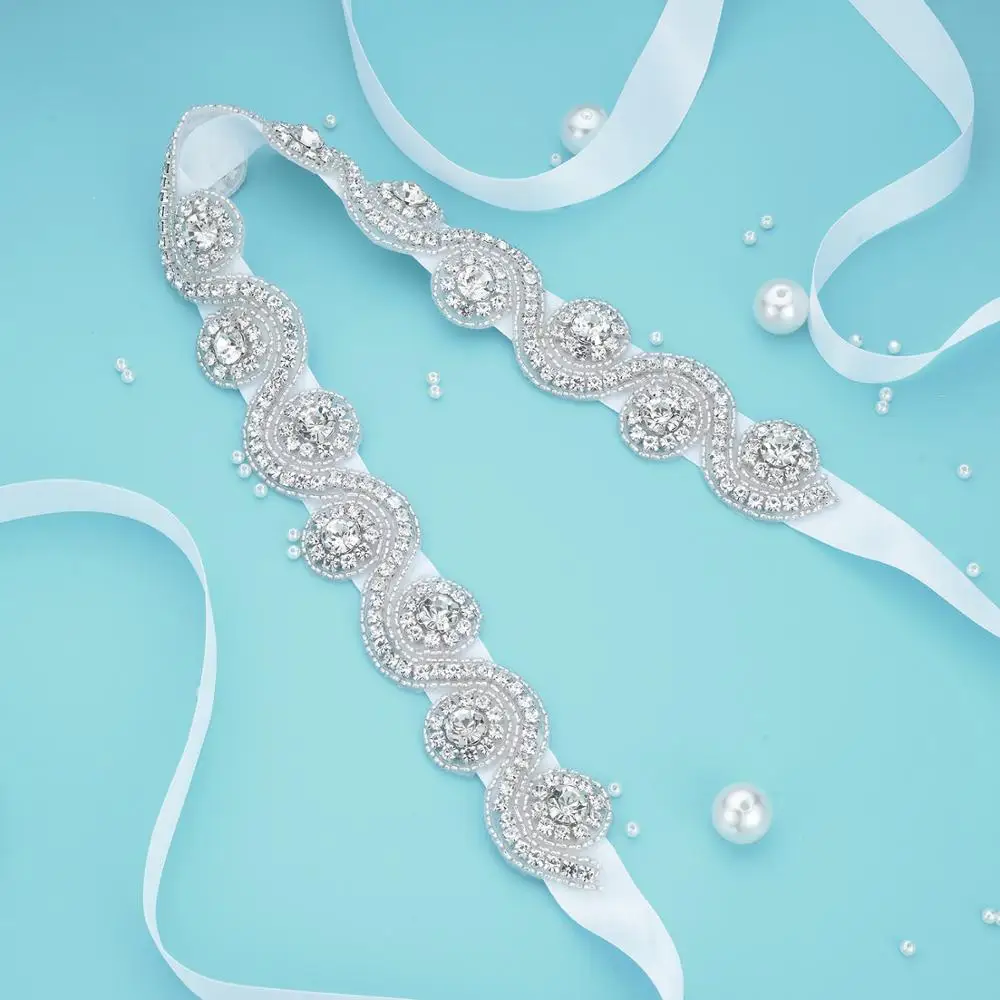 (1PC)Rhinestone Bridal belt wedding with crystal diamond dress accessories sash for WDD1056 | Свадьбы и торжества