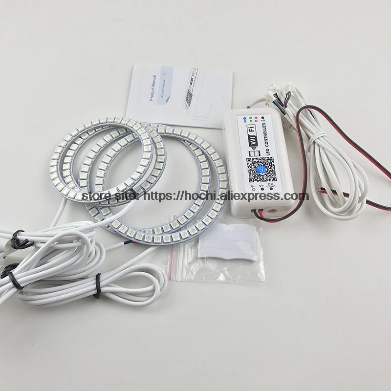 HochiTech отличный RGB многоцветный набор ортопедических колец для стайлинга автомобилей hyundai Sonata 2002-2005 angel eyes wifi Пульт дистанционного управления