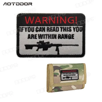 

Warning Embroidery Patches Badges Emblem military Army 9*6cm Accessory Hook and Loop Tactical