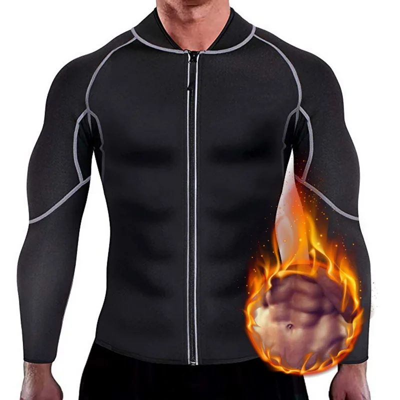 

Slimming Belt Men Waist Trainer Corset Vest Jacket with Zipper Hot Shirt Neoprene Sauna Weight Loss Body Shaper Tank Tops