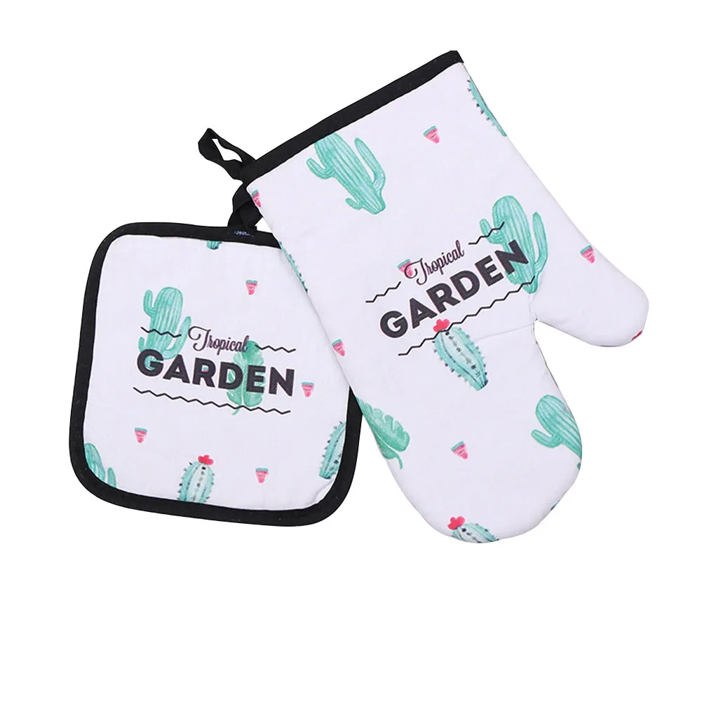 Выпечка анти ожоги изолированные защитные Прихватки кухонные прихватки для готовки Прихватки Нескользящие перо кактус термостойкие барбекю
