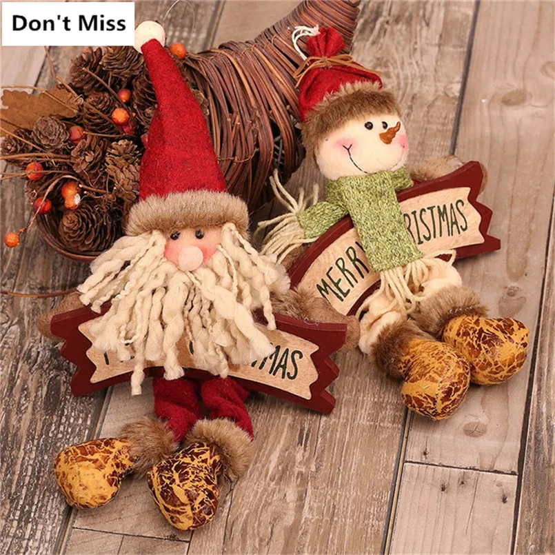 

Happy New Year Decor Christmas Tree Hanging Ornaments Figures Santa Claus Snowman Elk Dolls Xmas Decorations Supplies Navidad