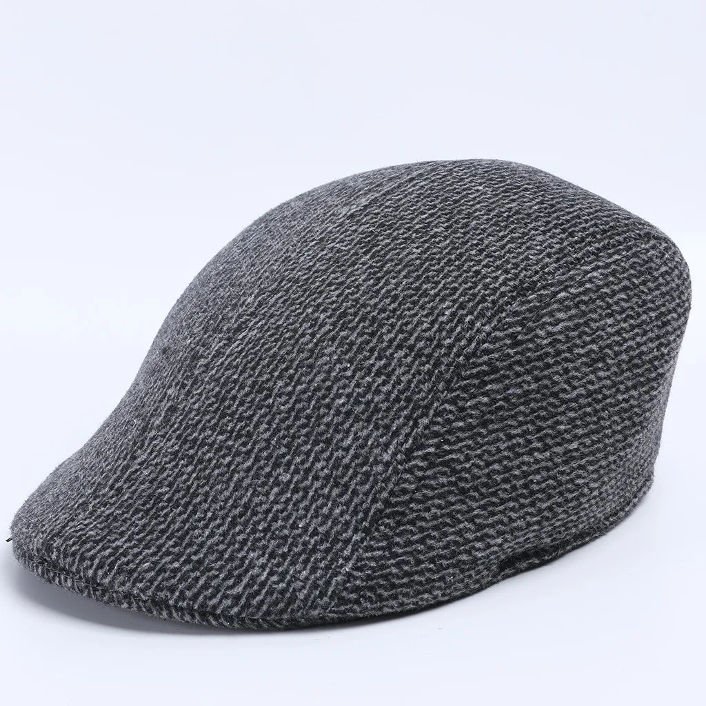 Ромбовидная решетка национальные винтажные мужские береты женские мягкие вязаные ретро-шляпы Повседневные Дышащие зимние теплые удобные береты Кепка#5