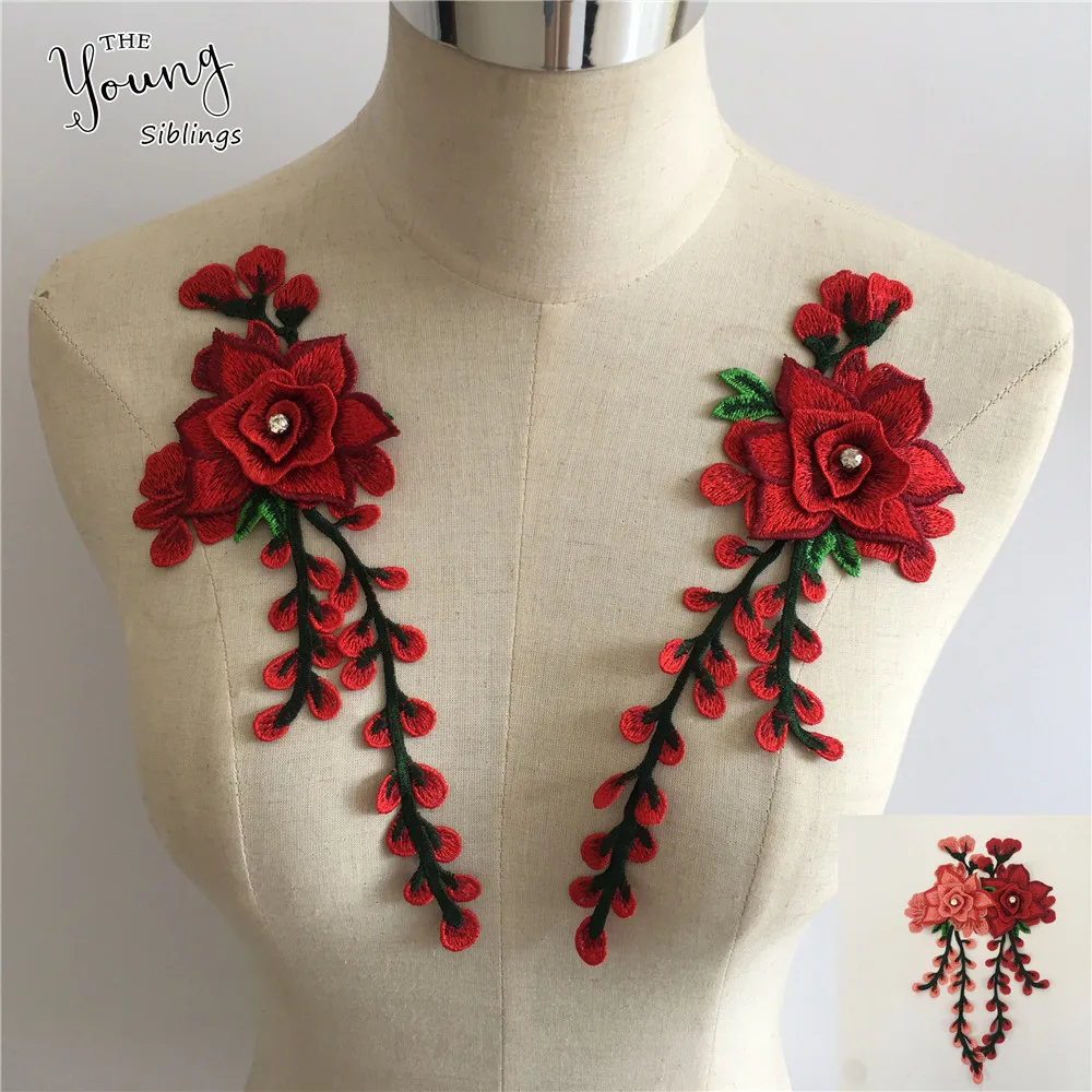 Embroidery chest applique fabric decoration ABS pearl rhinestone sewing DIY clothing craft supplies accessories 1 pair for sale | Дом и сад