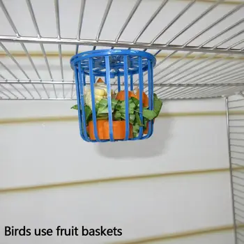 

Bird Feeder Bird Parrot Feeder Cage Fruit Vegetable Holder Cage Hanging Basket Container Pet