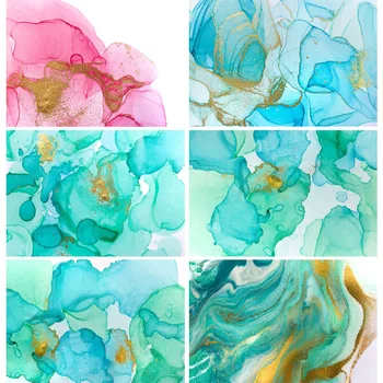 

SHENGYONGBAO Art Fabric Photography Backdrops Props Colorful Marble Pattern Texture Photo Studio Background 20830DLH-08