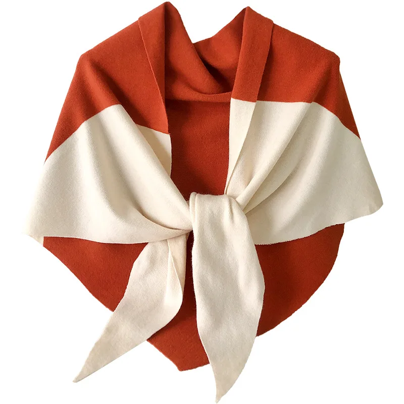 Chal triangular reductor de edad dulce japonés y coreano para mujer, bufanda de nudo a juego de color liso camisa y falda - AliExpress Accesorios para la ropa