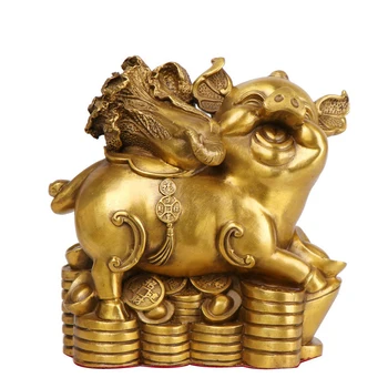 

MOZART Bronze Pure Copper Wealth Pig Decoration 12 Zodiac Pig Crafts Home Ornaments
