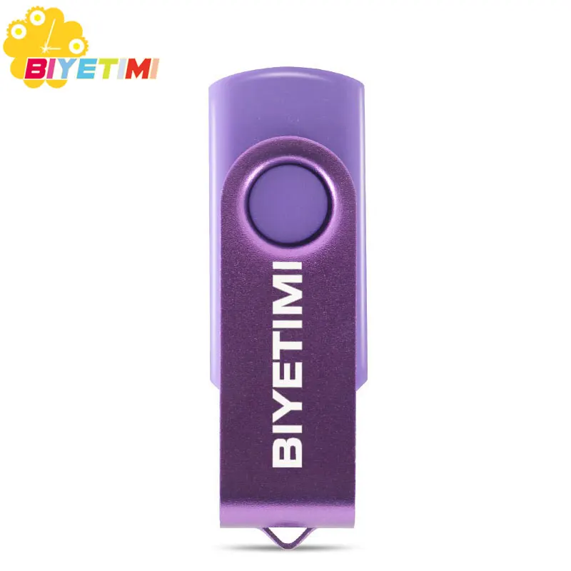 Usb флеш-накопитель Biyetimi объемом 128 ГБ, миниатюрный металлический флеш-накопитель объемом 64 ГБ, 32 ГБ, 16 ГБ, 8 ГБ, флеш-диск usb 2,0, флешка, флешка, флешки - Цвет: Фиолетовый