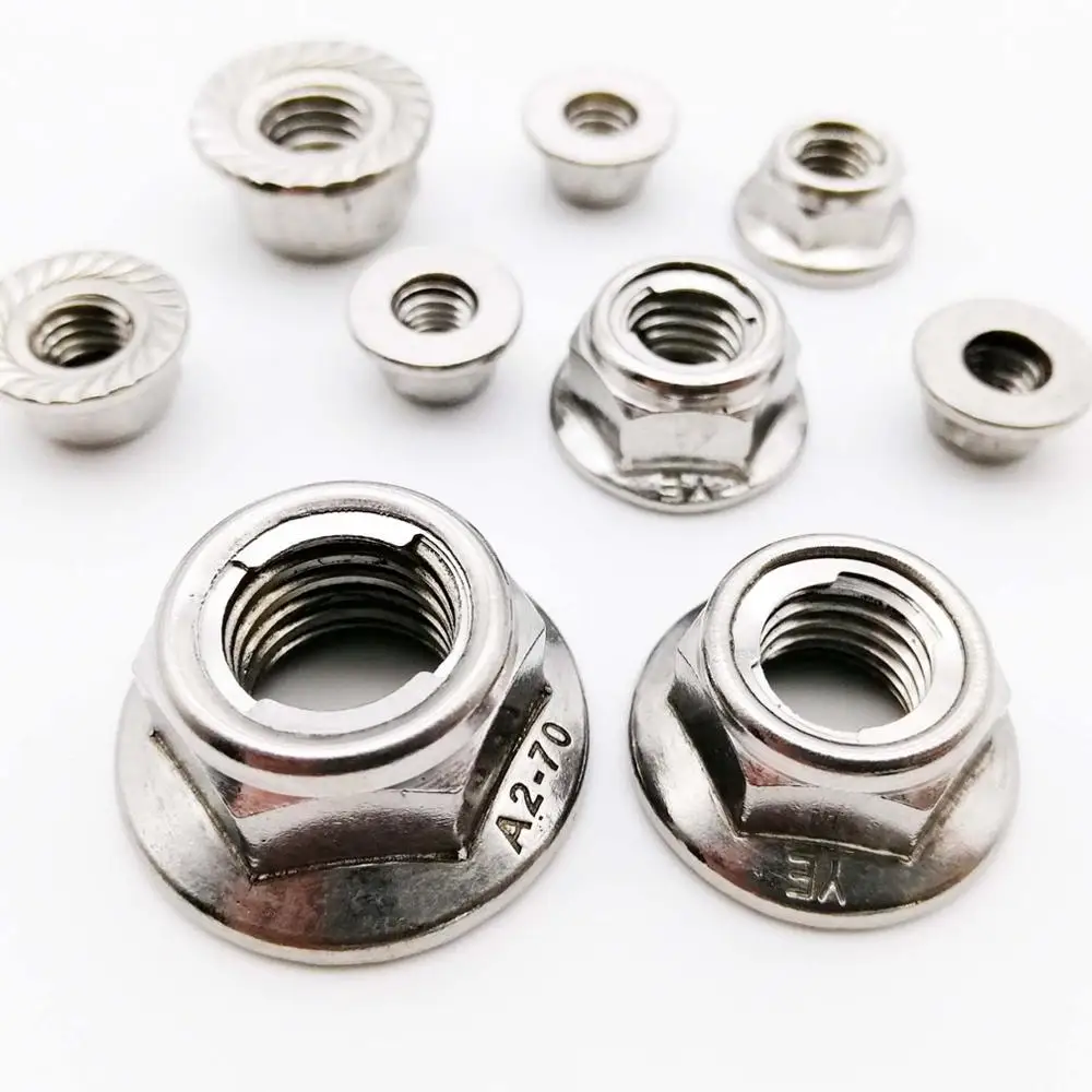 100/ pieza Brida Tuerca M4/ a M12/ DIN 6923/ Acero Inoxidable, A2, V2/ A