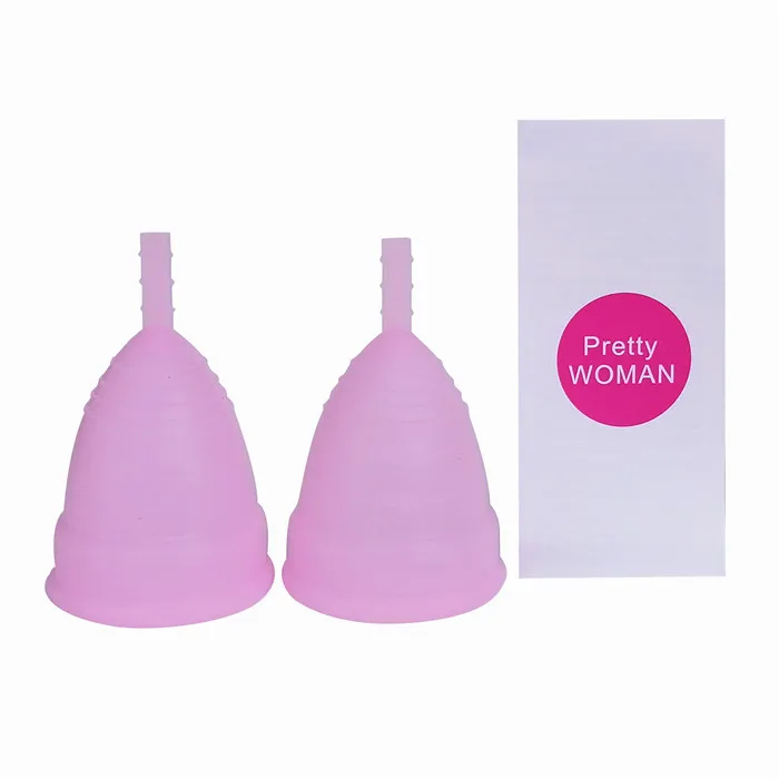 Менструальная чашка женский гигиенический продукт копа Менструальный De Silicona медицинский уход копа менструальный период трусики чашка - Цвет: A4-2Cup-Pink