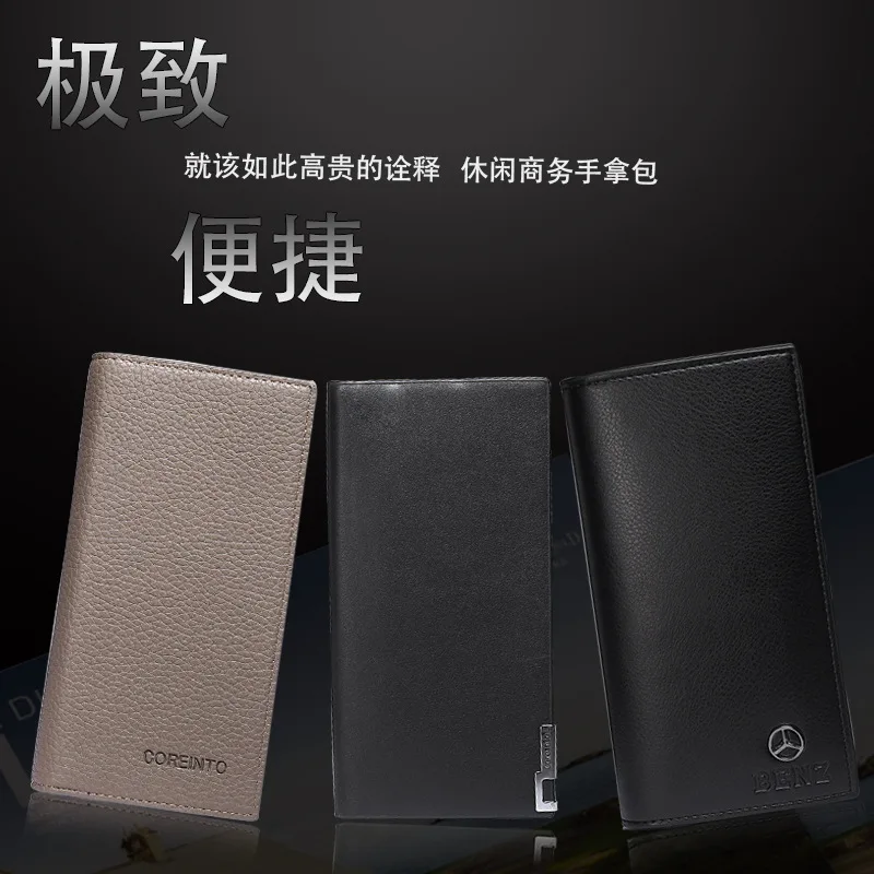 

Barton Genuine Leather Men's Long Wallet Multi-functional Thin Leather Wallet Verticle Card Bit More Wallet Men Business Handbag