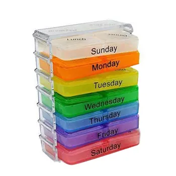 

Small Pill Box Portable One Week Sealed Medicine Box 7-Layer Folding Small Pill Box Medicine Storage Tablet Container