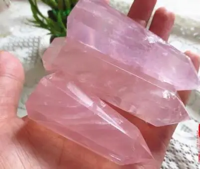 Pure natural crystal powder six prism stone pillars Feng Shui energy ornamentS | Дом и сад