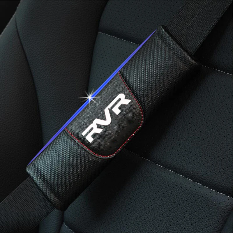

For Mitsubishi Rvr 2pcs Carbon Fiber Leather Car Seat Belt Cover Auto Seat Belt Shoulder Pad Car Styling