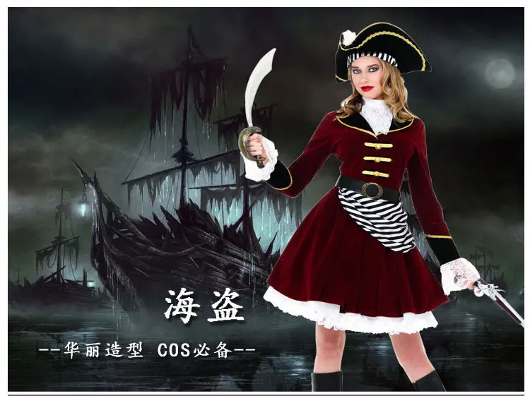 new Halloween Sexy Women Pirate Costume Carnival Fancy Performance Female Pirates Captain Cosplay Fancy Dress