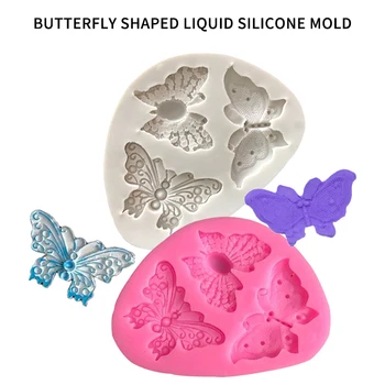 

Butterfly Shape Fondant Cake Silicone Mold Biscuits Pastry Mould Ice Cube Chocolate Candy Molds Cake Decoration Baking Tool