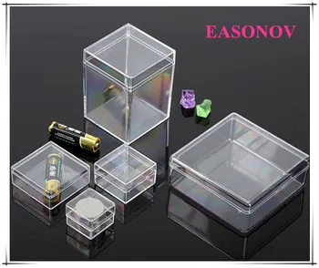 

High Transparent PS Plastic Square Crystal Storage Box Display Jewelry Box 5pcs / lot