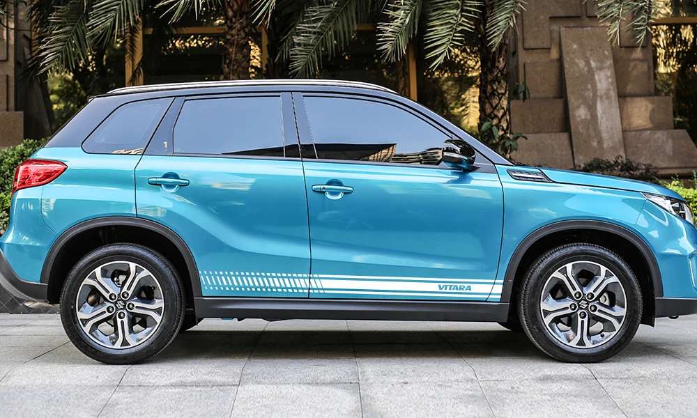 2 шт. для Suzuki Vitara автомобильные длинные боковые наклейки на юбку DIY виниловая пленка авто Спорт Стайлинг наклейки автомобильный тюнинг автомобильные аксессуары