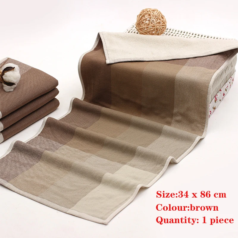 Brown 34x86cm YIANSHU 34X86 см Хлопковое полотенце высокого класса, многофункциональное, мягкое и удобное, отельное домашнее полотенце для лица - Цвет: Brown 34x86cm