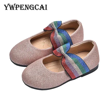 

Bling Sequined Children Performance Party Shoes Girls Flat Dress Shoes #21-36 Spring Autumn Toddler Girl Shoes Princess Shoes