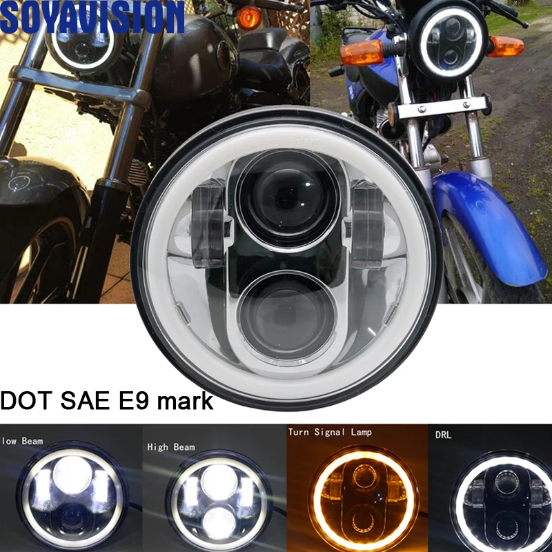 2x5 75 дюйма светодиодные фары дальнего/ближнего света halo для Triumph Rocket iii 3 &amp Speed Triple