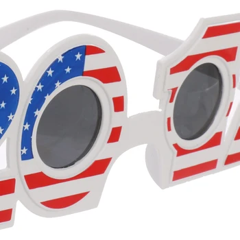 

American USA US Banner Unisex Funny Hawaiian Party Style Palm Tree Cocktail Shape Sunglasses Party Glasses