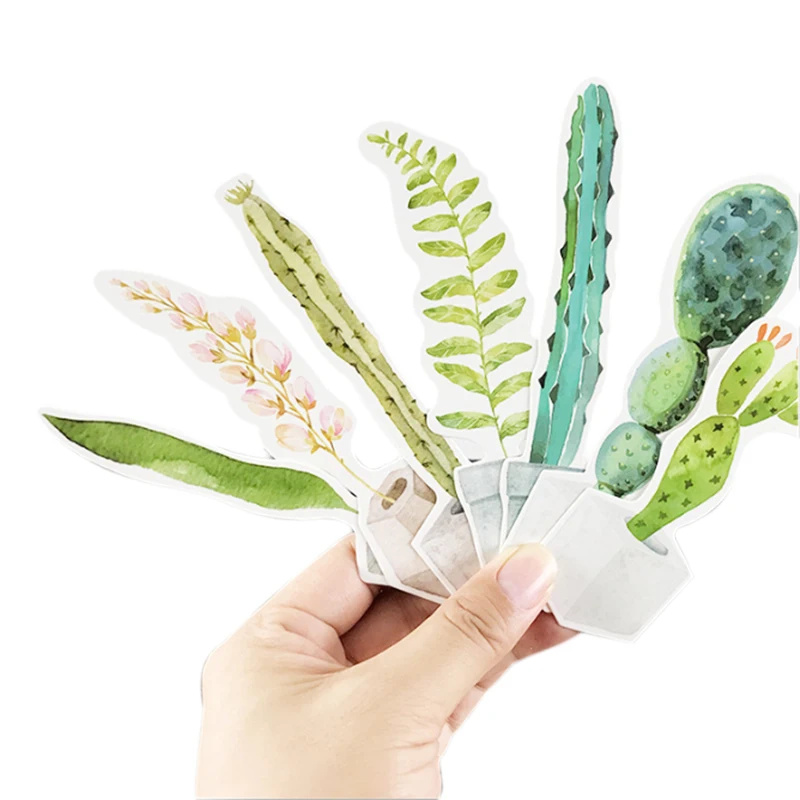 

10pack/lot Lovely Creative Secret Botanical Garden Green Cactus Plants Paper Card Bookmark Gift for Girls Wholesale