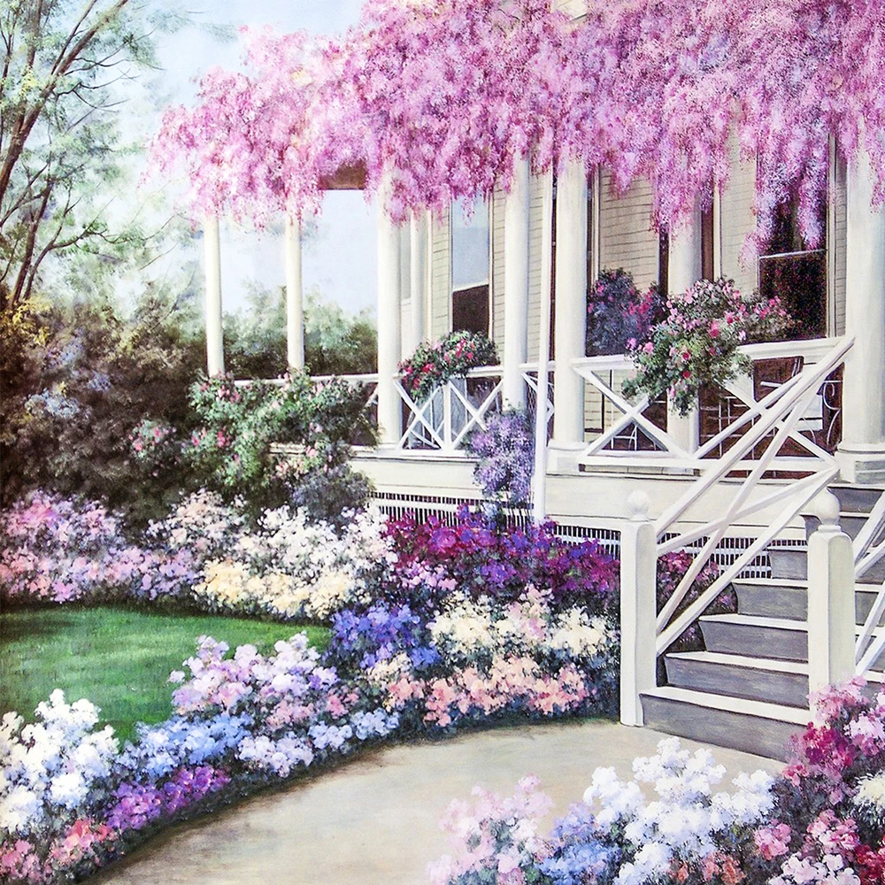 

Embroidery Sale 5D Romantic Garden Diamond Paintings Full Round/Square Drill Wall Art Handmade Bedside Background Decoration