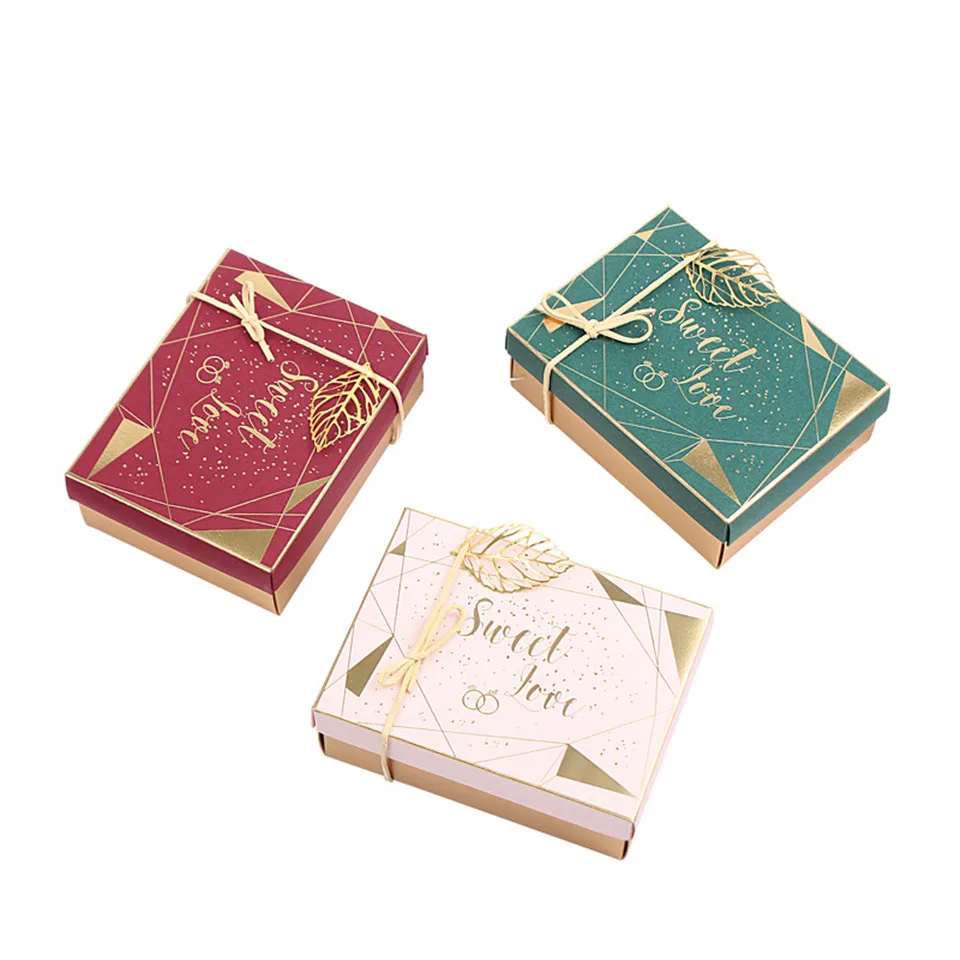 

High Grade Gold Stamping Folding Cover Packaging Box Creative White Card Folding Box Gift Box Valentine's Day Gift Boxes Bags