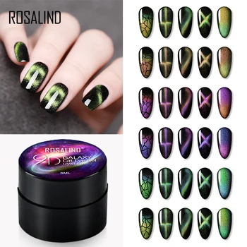 

ROSALIND Gel Nail Polish 5ml 9D Cat Eye Nail Gel Magnetic For Nail Art Set For Manicure Semi Permanent Base Top Gel Nail Varnish