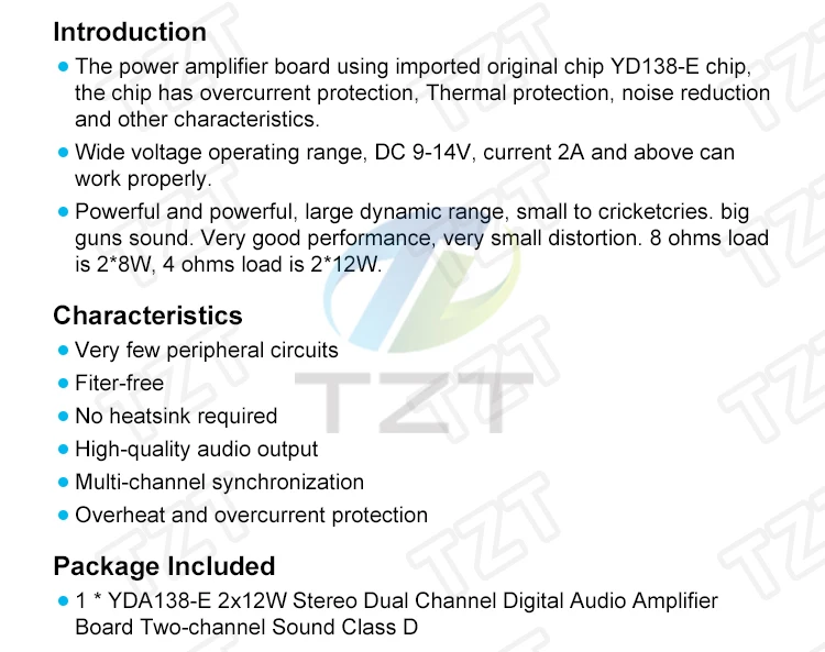 YAMAHA YDA138-E 2x12 Вт усилитель доска цифровой двухканальный стерео усилитель мощности плата miniatu Класс D аудио усилитель плата Hd