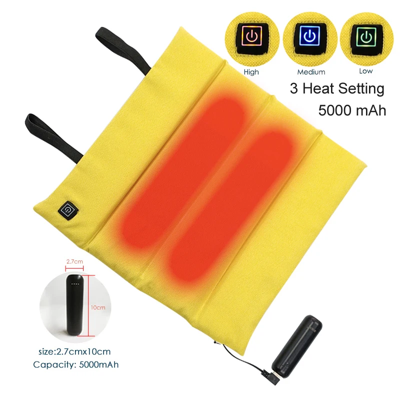 

Battery Heated Thermal Pad Outdoor Floor Chair Seat Cusions Mat Portable Folded USB Rechargeable Graphene Electric Heating Pad