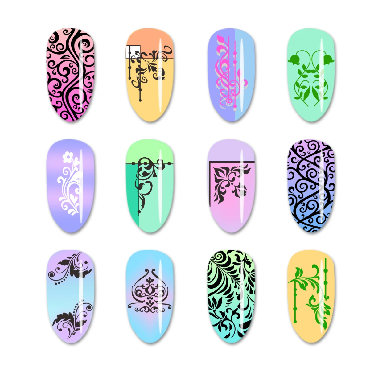 Маркеры для штамповки ногтей пластины для дизайна ногтей геометрический крест цветочный трафарет для печати аксессуары для ногтей шаблон для штамповки