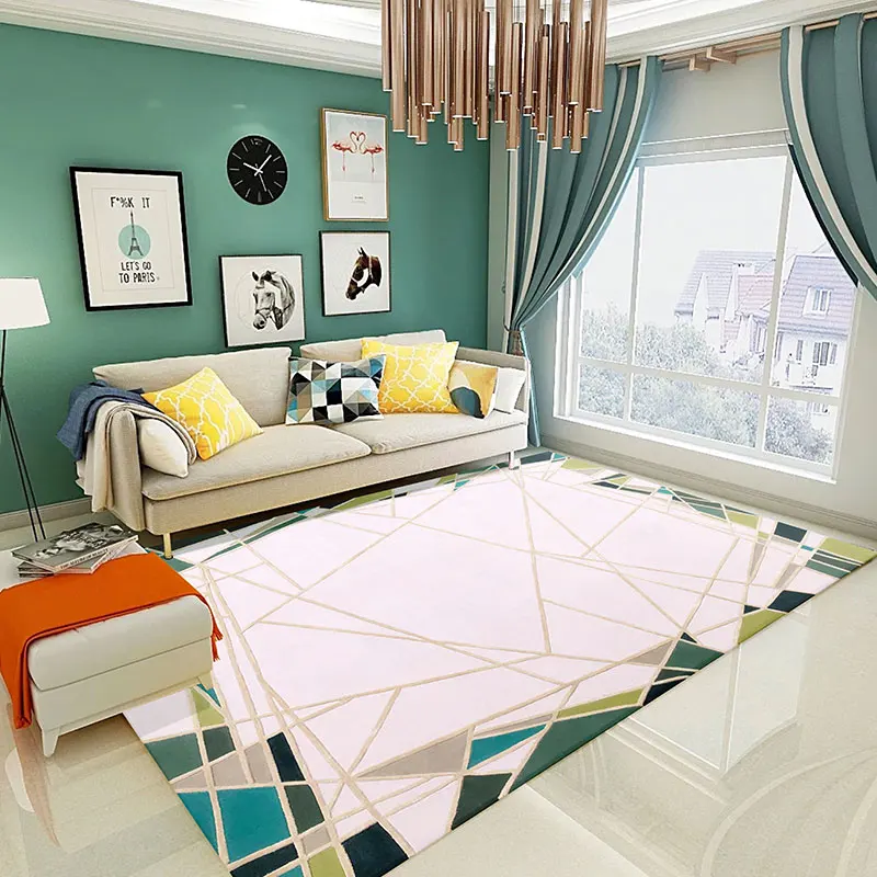 

Nordic modern handmade imported wool plus silk living room carpet bedroom net red trend