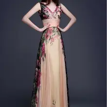 Европейское и американское элегантное Цветочное платье с открытыми плечами, женское вечернее платье, длинные юбки