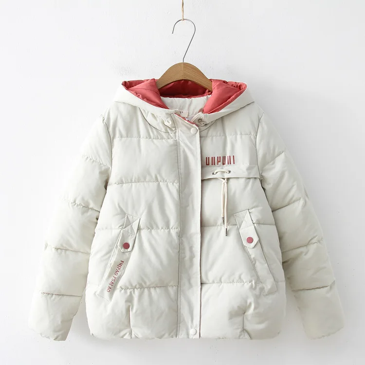 

Short down Coat Winter New Style Girl'S Korean-style Hooded Mixed Colors down Jacket Cotton-padded Clothes Small Cotton-Padded J