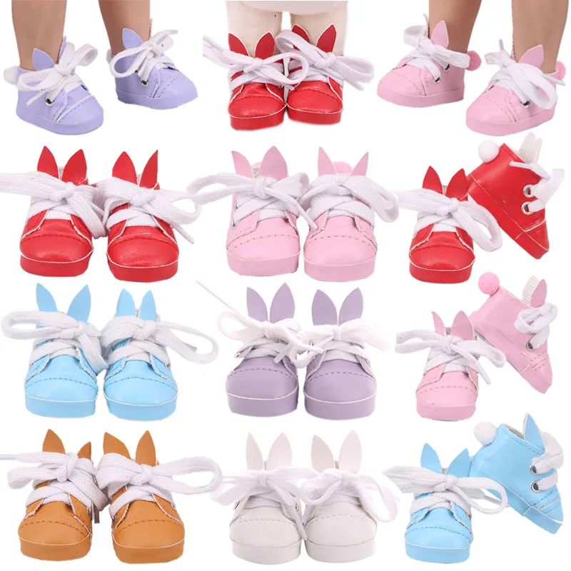 

Doll Shoes 5 Cm Cute Rabbit Canvas Cartoon Shoes For 14.5 Inch Nancy American Doll&BJD EXO Doll Boots Doll Generation Girl`s Toy