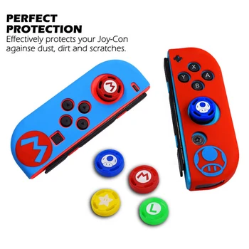 

Joycon Protector With Thumb Grip Caps Anti Scratch Accessories Skin Case Joystick Cover For Nintend Switch Joycon