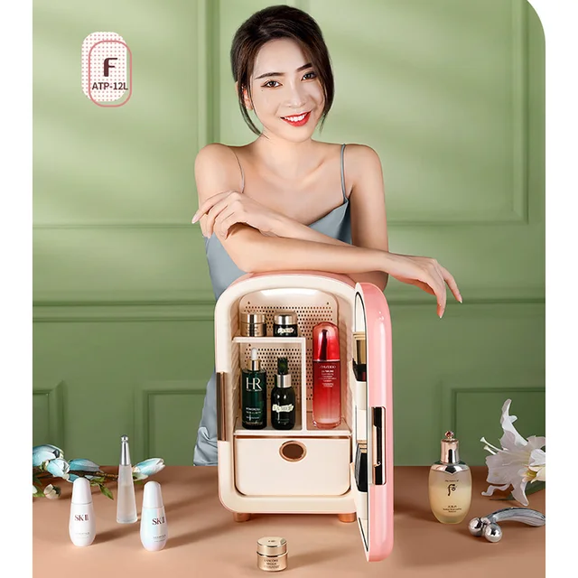 wholesale Cheap Small10l 12v Dc/AC Cute Smart Makeup Cosmetic Frigo  Refrigerators Beauty Mini BarCar Skincare Fridge For Bedroom - AliExpress