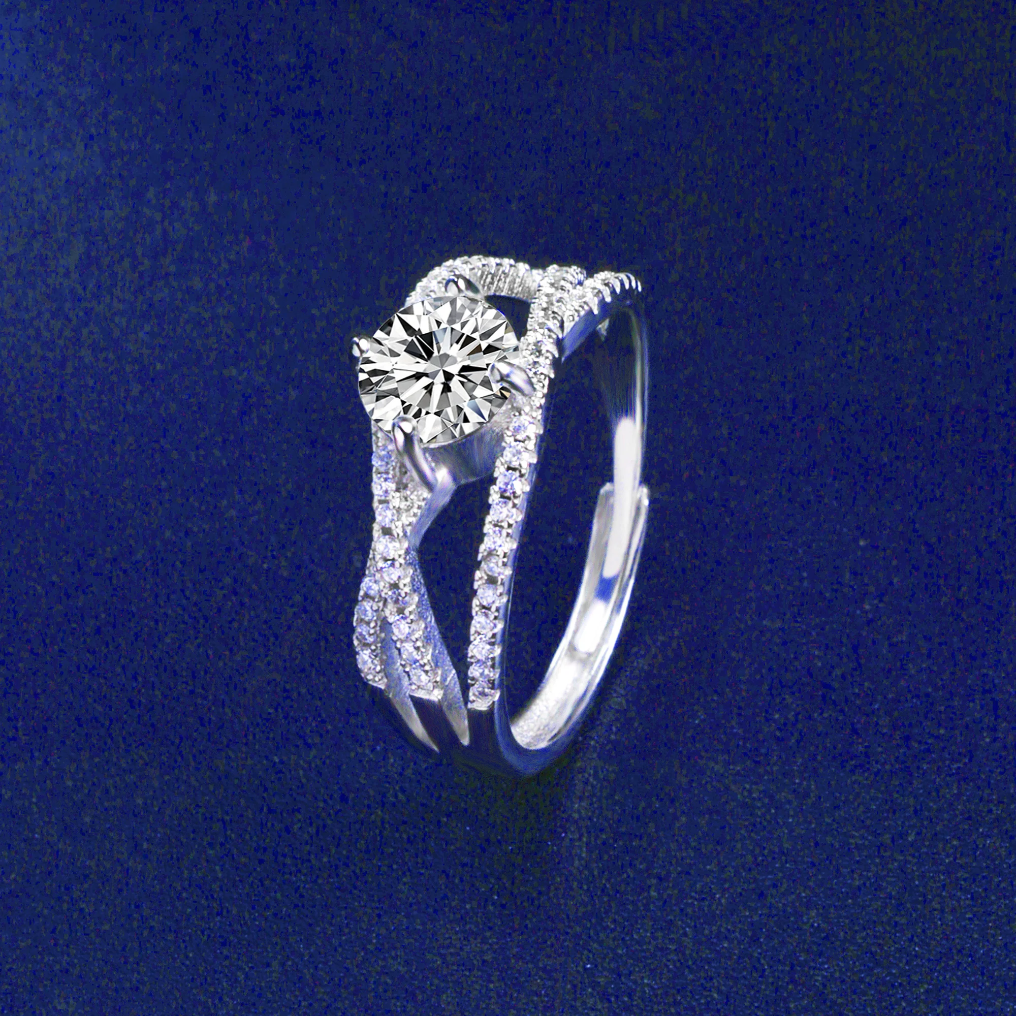 Nymph Moissanite Diamond Ring 1.0 Carat D Color 925 Sterling Silver