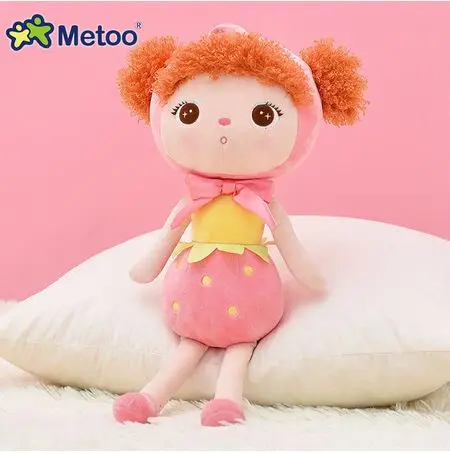 Metoo Angela doll 50cm kawaii Stuffed Plush Animals Cartoon Kids Toys Birthday gift Koala Panda Deer bee ladybug sheep - Цвет: strawberry