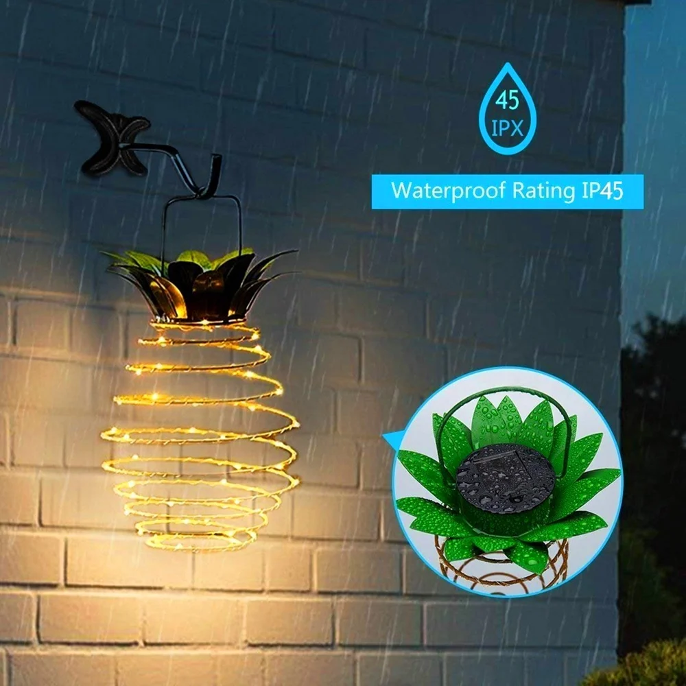 Pineapple Solar Hanging Light Waterproof Wall Lamp