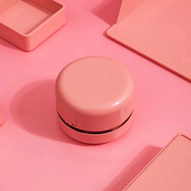 NUSIGN Desk Portable Desktop Cleaner Mini Desk Vacuum Cleaner For School Classroom Office School Supplies For Smart Life Pink